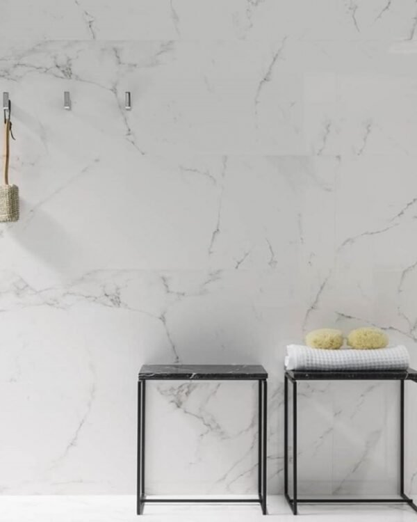 Porcelanato Simil Mármol Carrara 60×60 Cm Gris Y Blanco