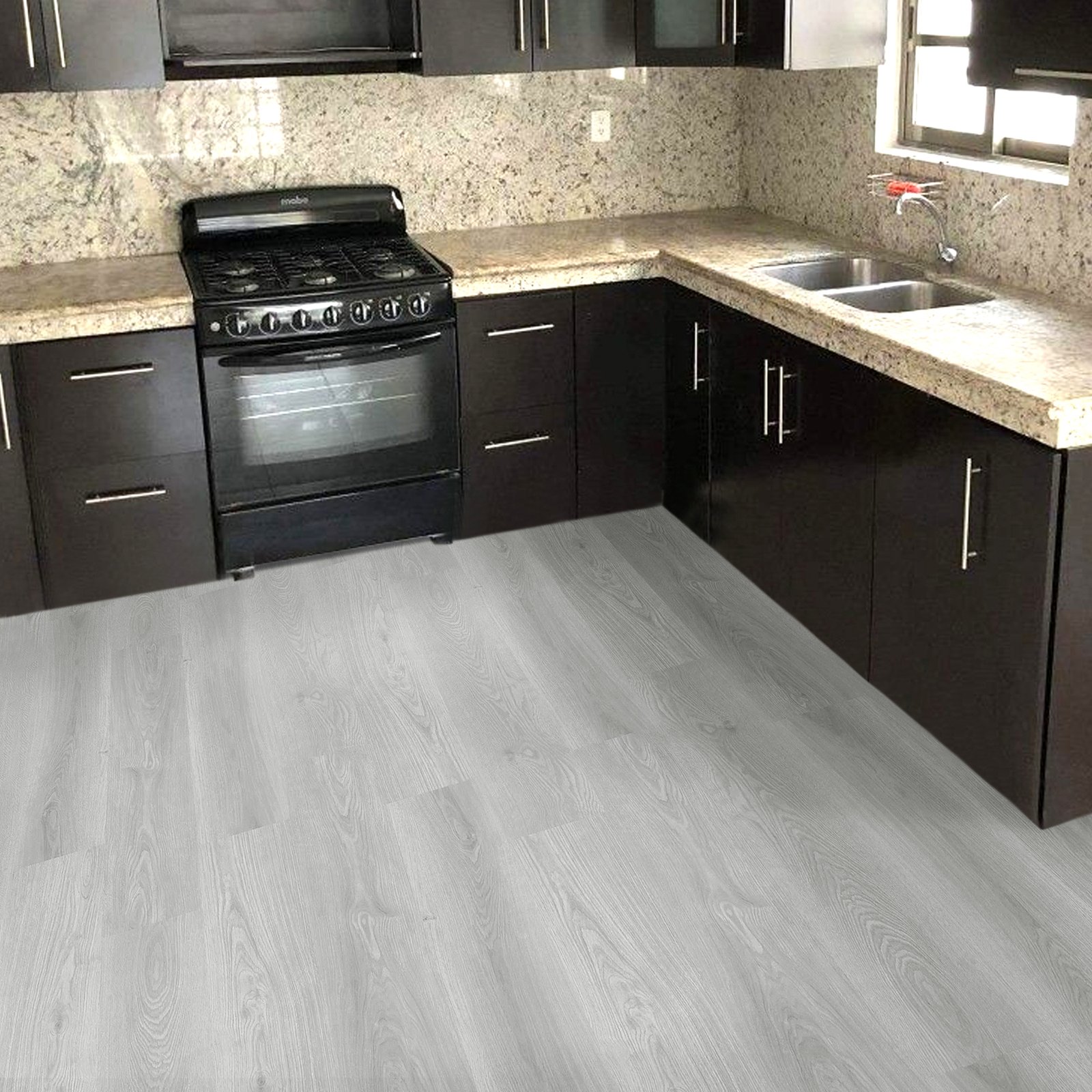 Piso Flotante Vinílico Click 5mm con manta incluida SPC Ceniza - Image 4