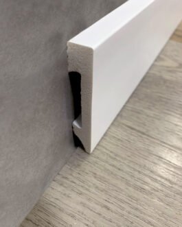 Zócalo Liso Eps Pvc Blanco 10cm X 14mm X 2.4m Antihumedad Blanco