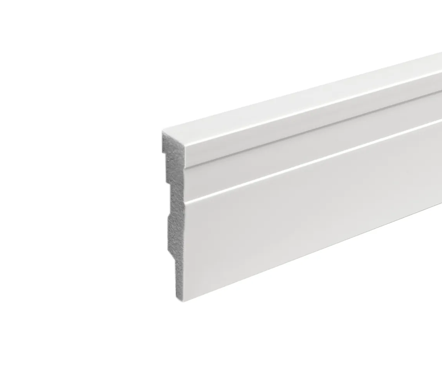 Zócalo Line Eps Pvc Blanco 7cm X 10mm X 2.4m Antihumedad Blanco