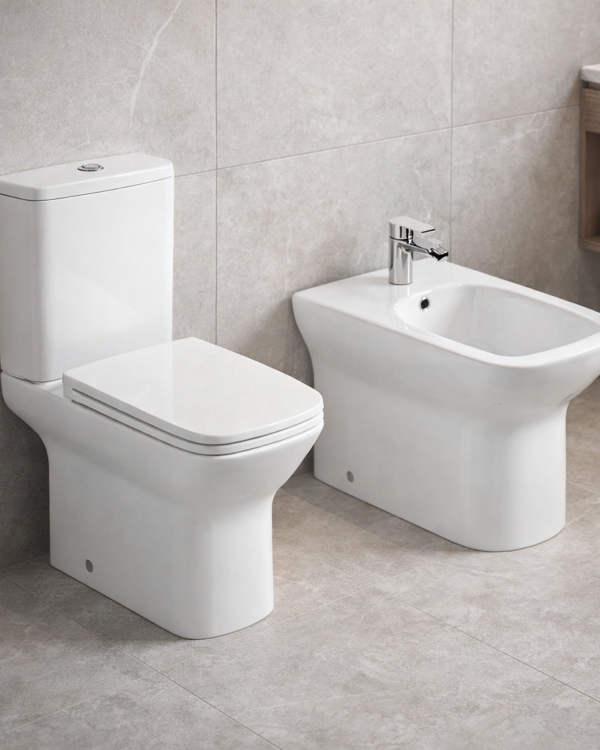 COMBO WATER INODORO CON MOCHILA DOBLE DESCARGA Y BIDET BLANCO