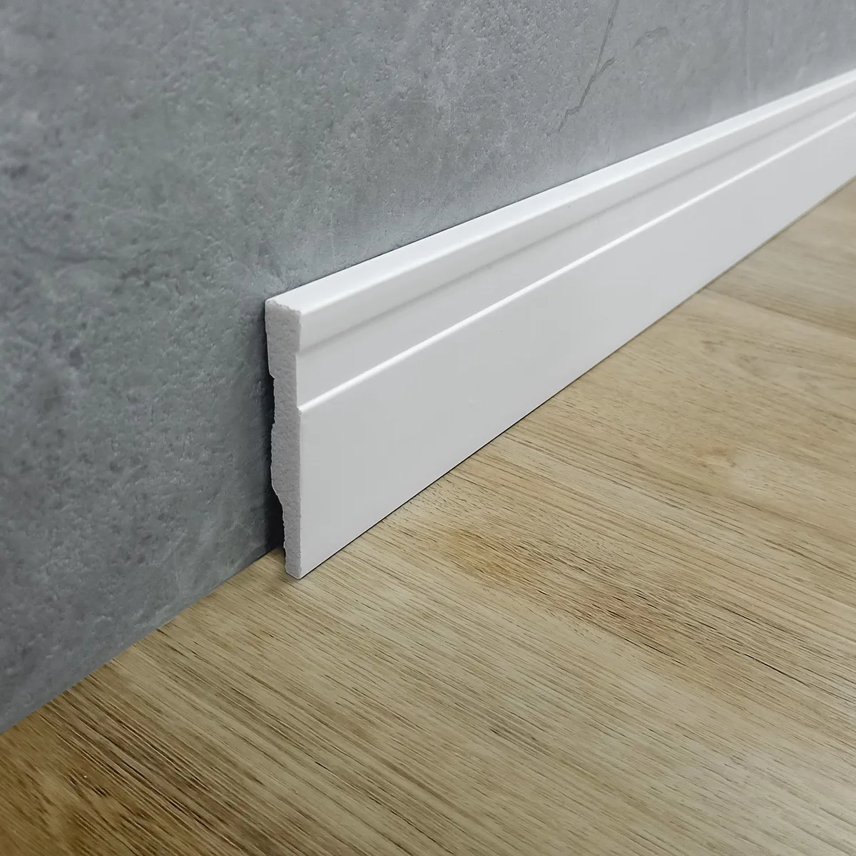 Zócalo Line Eps Pvc Blanco 7cm X 10mm X 2.4m Antihumedad Blanco - Image 2