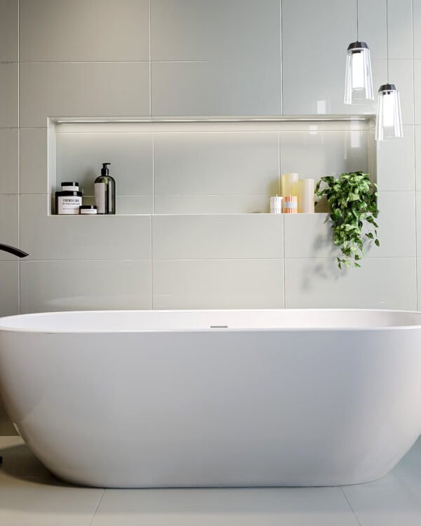 Ceramica Blanca Brillante Rectificada Angelgres 30x59cm