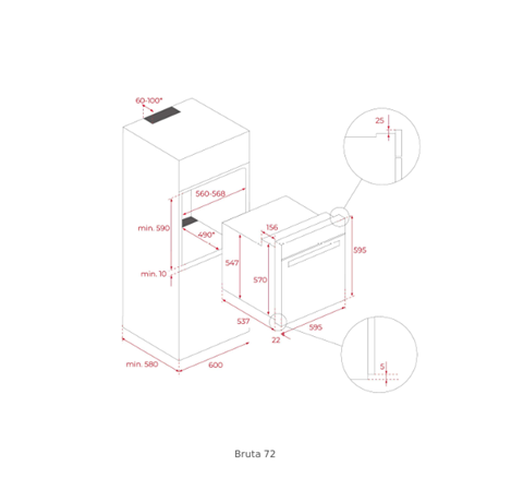 Horno Eléctrico Teka Acero inoxidable HBB 6060 SS