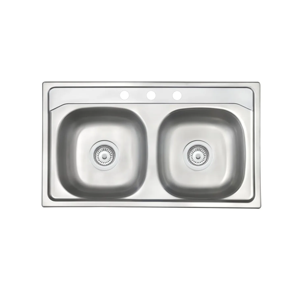 BACHA TRAMONTINA CALIFORNIA DOBLE ACERO INOXIDABLE 84X48 CM GRIS