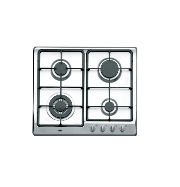 ANAFE A GAS ENCIMERA TEKA DE ACERO INOXIDABLE INOX 4Z GRIS