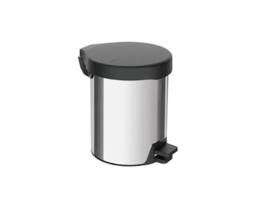 BASURERO CON PEDAL TRAMONTINA ACERO INOXIDABLE 5 L PULIDO ACERO