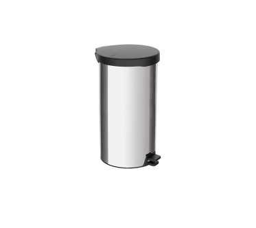 BASURERO CON PEDAL TRAMONTINA DE ACERO INOXIDABLE 30L PULIDO PLATEADO