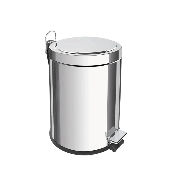 BASURERO CON PEDAL TRAMONTINA DE ACERO INOXIDABLE 3L PULIDO PLATEADO