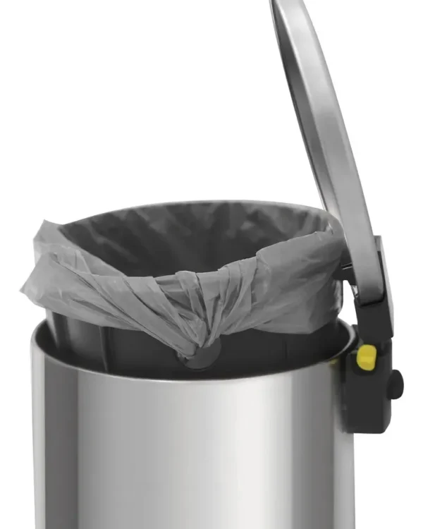 BASURERO TRAMONTINA ACERO INOXIDABLE 5L CIERRE LENTO PULIDA PLATEADO