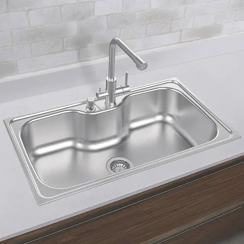 BACHA DE EMPOTRAR TRAMONTINA MORGANA 86X50 ACERO INOXIDABLE PLATEADO