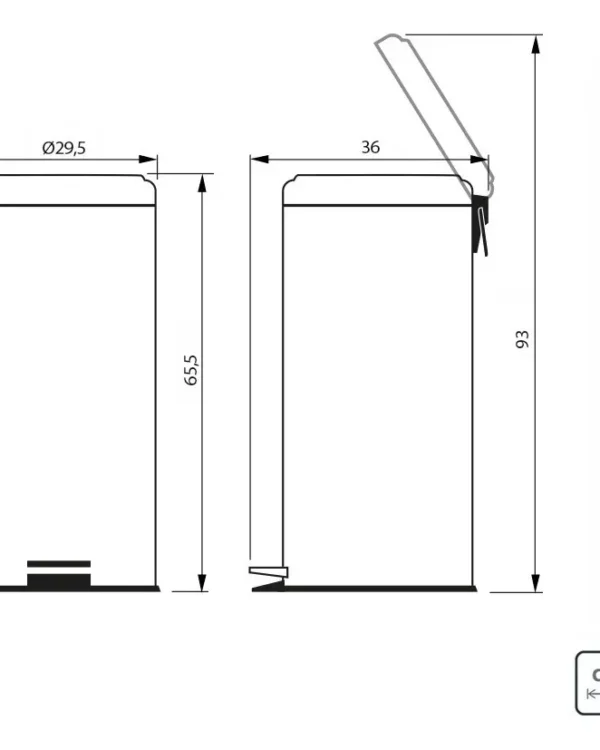 BASURERO TRAMONTINA DE ACERO INOXIDABLE 30 L ACERO