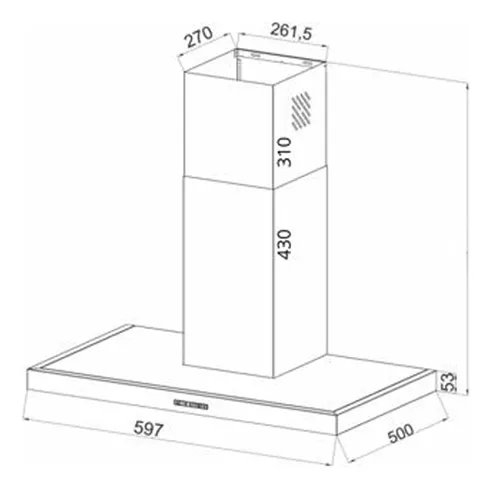 CAMPANA DE PARED PARA COCINA KOOK DE 60CM INOX TICAL